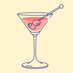 Martini glass icon vector illustration, flat design