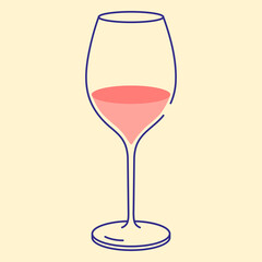 White wine glass icon vector illustration, flat design