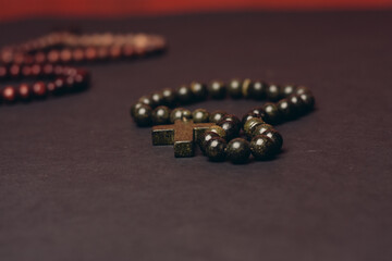 rosary beads orthodox cross close-up christianity faith the bible