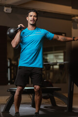 personal trainer crossfit with kettlebell