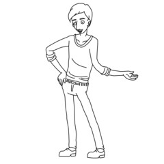 Hugo Man Talking Casually Whiteboard Animation SVG Image