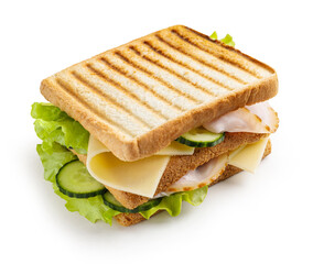toasted bread with ham and vegetables