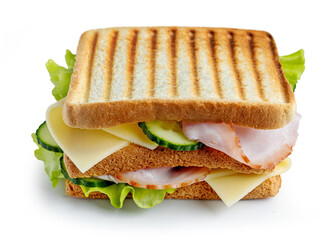 toasted bread with ham and vegetables