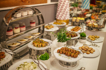 Traditional turkish, arabic sweets baklava assortment.