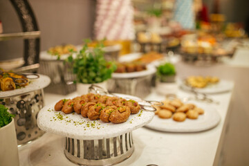 Traditional turkish, arabic sweets baklava assortment.