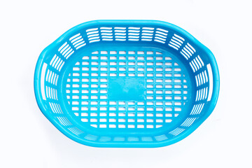 Laundry basket on white background.