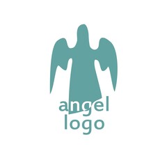 VECTOR angel logo or illustration. Flat image of an angel. For companies and their designs.