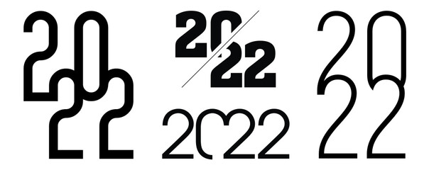 Année 2022 en chiffre pour le nouvel an et vos cartes de vœux.