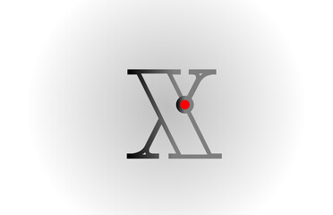 X red grey alphabet letter logo icon design. Creative concept for business and company