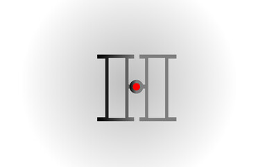 H red grey alphabet letter logo icon design. Creative concept for business and company