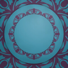 The flyer is turquoise with a Greek purple pattern and is ready for print.
