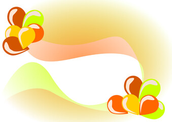 set of colorful balloons with ribbons