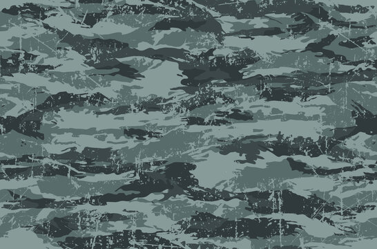 Urban Tiger Camouflage Seamless Pattern. Heavy Scratch Texture.