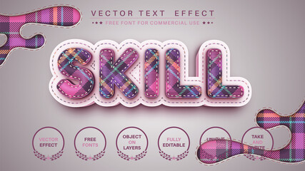 Tartan Stitch - Editable Text Effect, Font Style