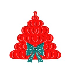 red Christmas tree on a white background
