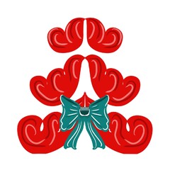 red Christmas tree on a white background