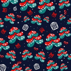 seamless pattern with christmas trees