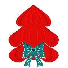 red Christmas tree on a white background