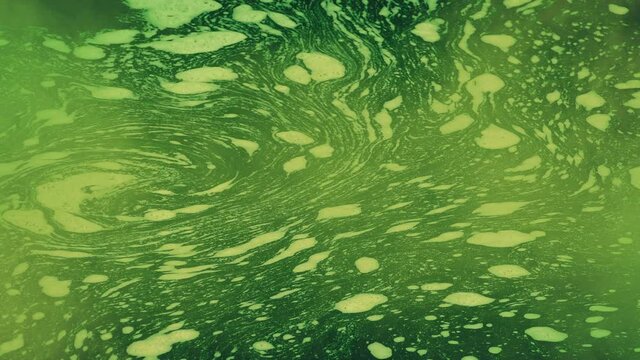 Polluted Toxic Green Water And Gas