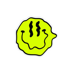 Sticker yellow smile. Isolated on a white background.