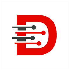 Obraz premium D with panels circuit for technology.
