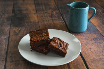 chocolate cake and coffee