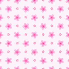 seamless pattern with pink flowers