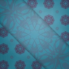 Turquoise flyer with purple mandala pattern for your congratulations.