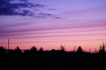 Sunrise over the field 