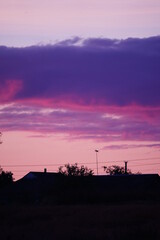 Sunrise over the field 