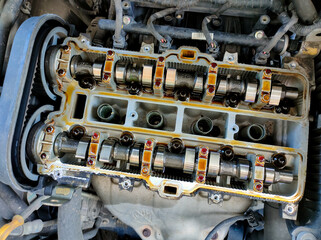 Malaysia, Perak, 4 November 2021: This is the condition of the upper surface of the engine of a...
