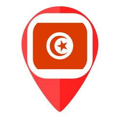 Tunisia flag pin marker navigation location map