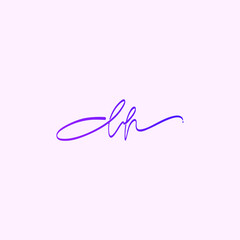 DH initial handwriting logo design