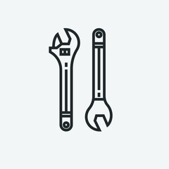 Spanner vector icon illustration sign