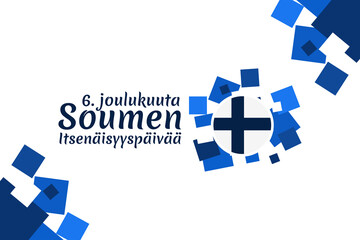 Translation: December 6, Happy Independence day. Independence Day of Finland vector illustration. Suitable for greeting card, poster and banner.