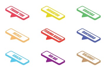 Thank You illustration word cloud in different languages