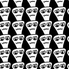 seamless pattern of cute monster cartoon