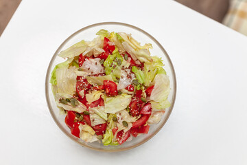 close-up of vegetable salad in the kitchen in bowl
