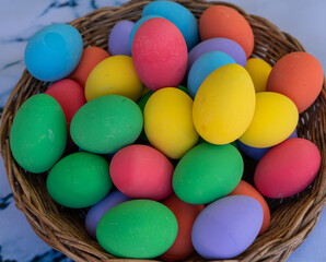 Fototapeta na wymiar coloured preserved eggs