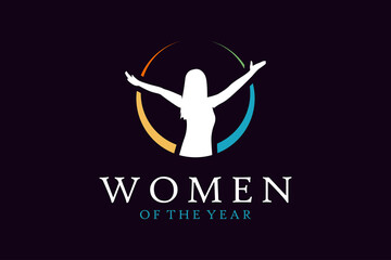 Colorful Woman Wellness, Success and Health logo design