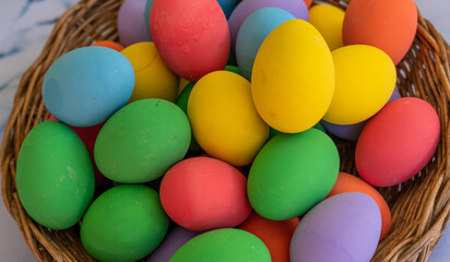 Fototapeta na wymiar coloured preserved eggs
