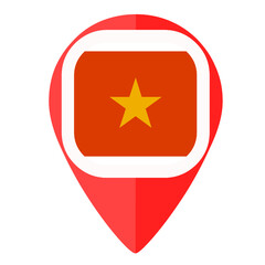 Vietnam flag pin marker navigator locator map