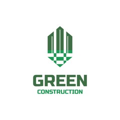 green building construction logo icon vector template
