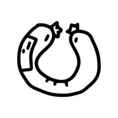 ring sausage line vector doodle simple icon