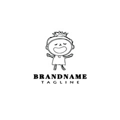 choir logo cartoon icon design template black isolated simple illustration