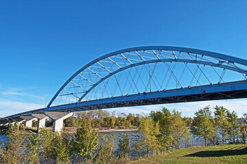 The Amelia Earhart Memorial Bridge is a network tied arch bridge over the Missouri River on U.S....