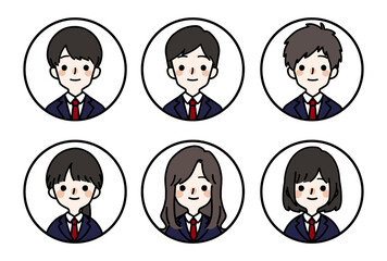 人物アイコンセット_学生