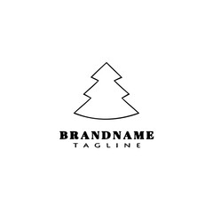 christmas tree logo flat icon design template black isolated vector illustration
