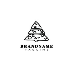 christmas tree logo cute icon design template black isolated vector illustration