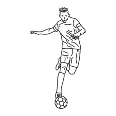 striped illustration of a young soccer player